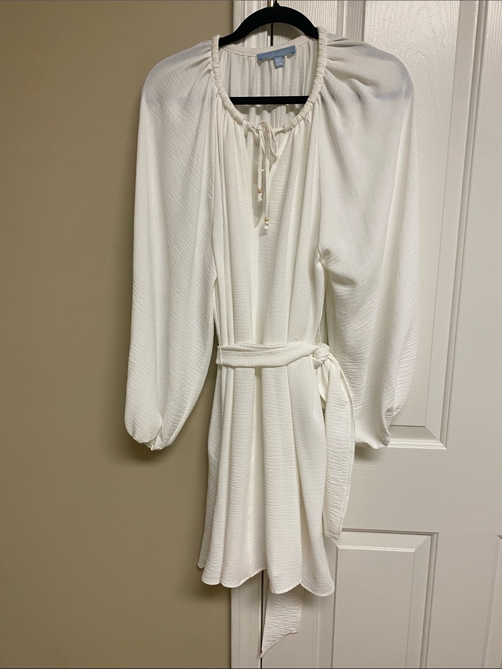 ANTONIO MELANI Cream Mini Dress with Self-Tie Belt
